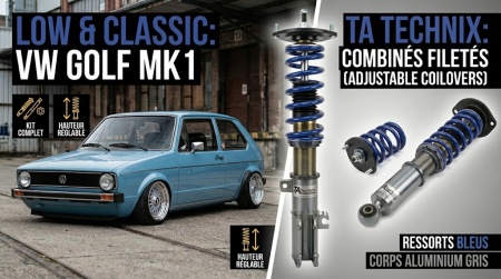 Amortisseurs combin&eacute;s filet&eacute;s vw golf 1 / jetta 1