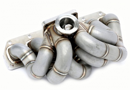 Collecteur inox gros conduits V4 pour turbo VW Golf R32 / Audi A3 3,2l V6