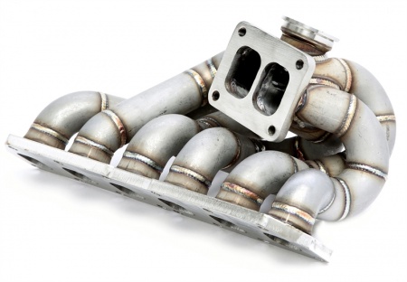 Collecteur inox gros conduits V4 pour turbo VW Golf R32 / Audi A3 3,2l V6