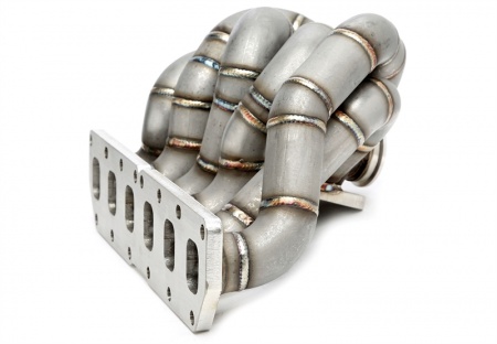 Collecteur inox gros conduits V4 pour turbo VW Golf R32 / Audi A3 3,2l V6