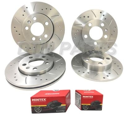 Disques avant + arri�re rainur�s et per��s + plaquettes Mintex - Nissan 370Z