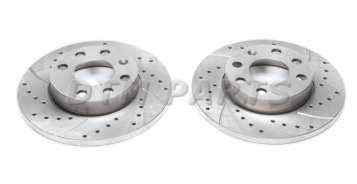 Disques avant rainur�s per��s 236x12,5mm pour Opel