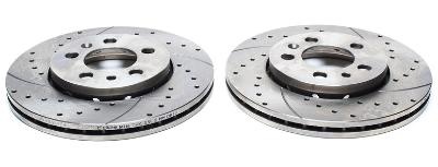Disques avant rainur�s per��s 256x22