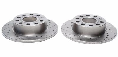 Disques de frein arri�re rainur�s per��s 255x10 pour Audi A3 / Seat Leon / VW Golf 5