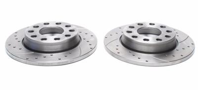 Disques de frein arri�re rainur�s per��s 255x11,9mm pour Audi A4 B6/B7 / Seat Exeo