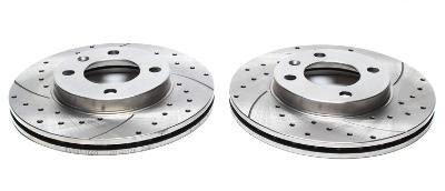 Disques de frein avant rainur�s per��s 266x22 pour Peugeot 206