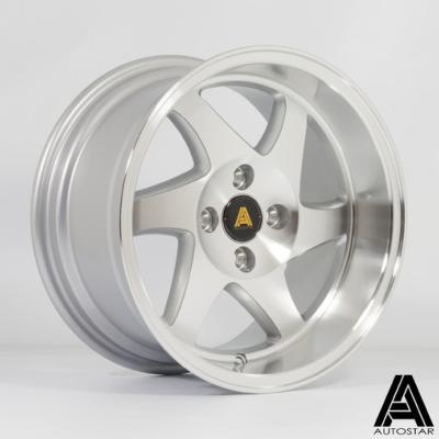 Jante alu Autostar Blade 15x8\  4x100 ET20, Gris argent / bords polis