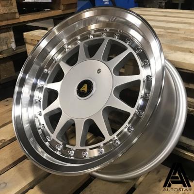 Jante alu Autostar Raider 15x7,5\  4x100 / 4x108 ET20, gris argent� / bords polis