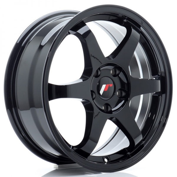 Jante alu Japan Racing JR-3 17x7\  4x100 ET40, noir brillant