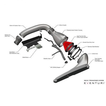 Kit d\'admission carbone EVENTURI pour Audi RS3 8V 367cv