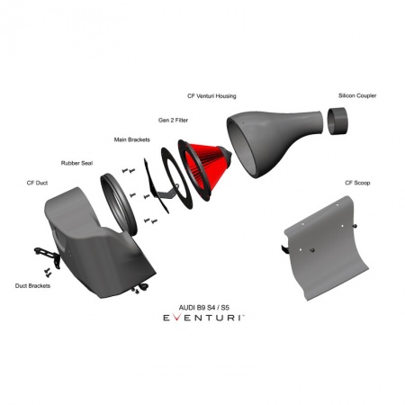 Kit d\'admission carbone EVENTURI pour Audi S4 / S5 (B9)