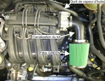 Kit d\'admission directe Green Renault Twingo 2 1,2l 16v