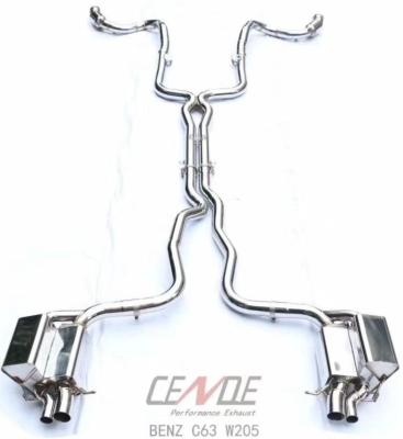 Ligne d\'�chappement inox CENDE avec clapets - Mercedes C63 AMG W205