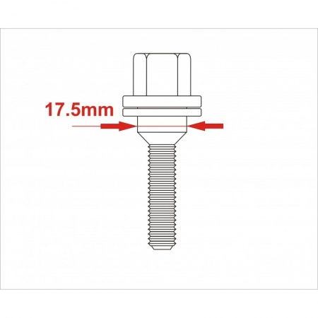 Lot de 10 vis de roue M12x125 à tête plate longueur filtage 45mm
