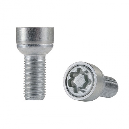 Lot de 4 &eacute;crous antivols M14x150 sph&eacute;rique longueur filtage 47mm