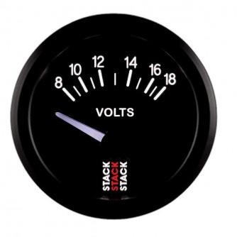 Manom�tre Voltm�tre STACK �lectrique 8-18V fond noir