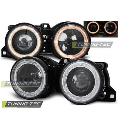 Phares Angel eyes black BMW S&eacute;rie 3 E30