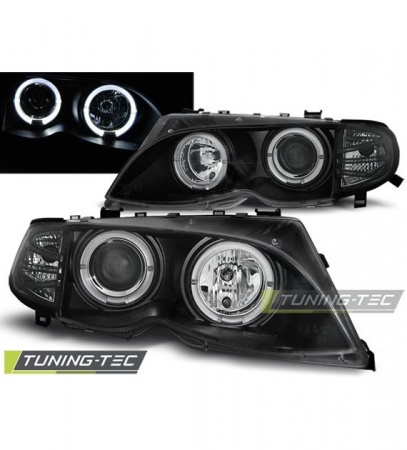 Phares Angel eyes black BMW S&eacute;rie 3 E46 berline et touring
