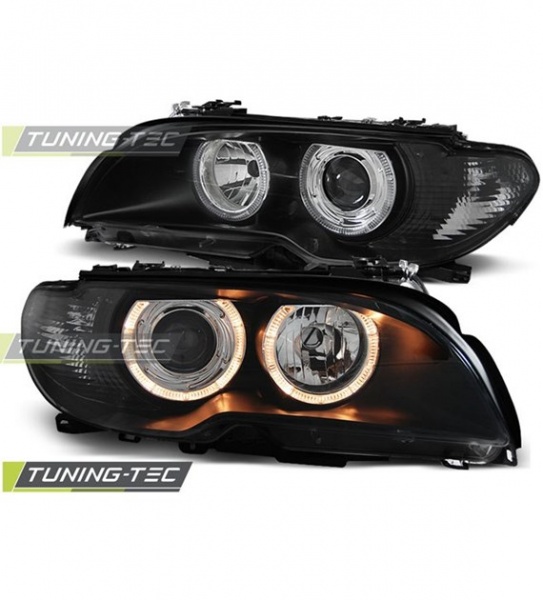 Phares Angel eyes black BMW S�rie 3 E46 coup� et cabriolet 2002-2006