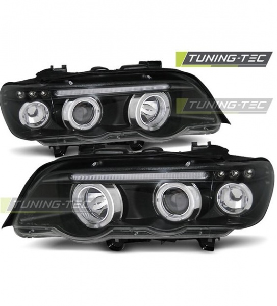 Phares Angel eyes black BMW X5 E53 1999-2003