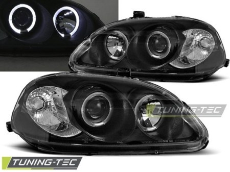 Phares Angel eyes black Honda civic 1995-1999