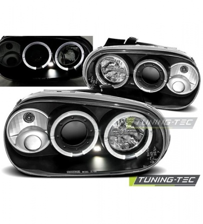 Phares Angel eyes black VW Golf 4 + Golf 4 Cabrio