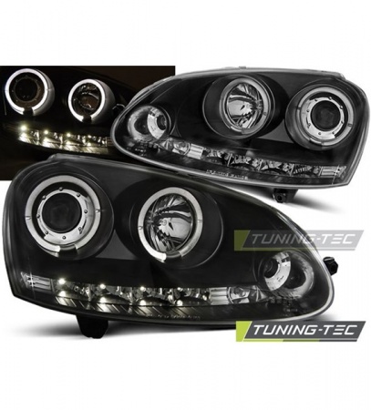 Phares Angel eyes black VW Golf 5