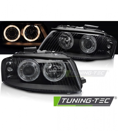 Phares avant &agrave; fond noir Audi A3 8P 2003-2008
