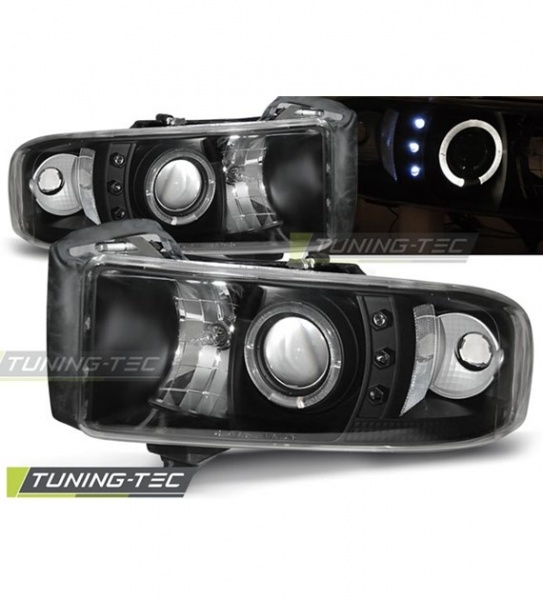 Phares avant � fond noir Dodge Ram 1994-2001