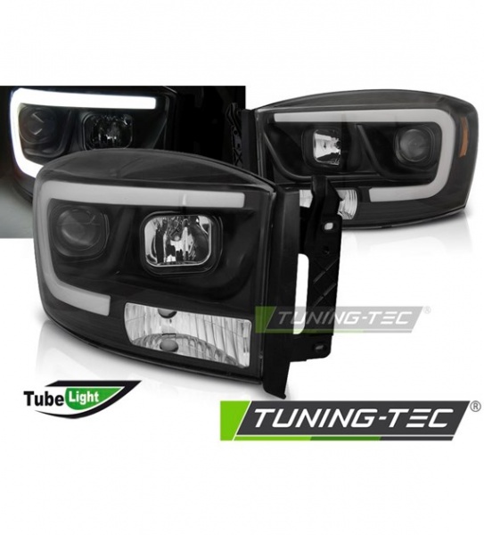 Phares avant � fond noir Dodge Ram 2006-2008