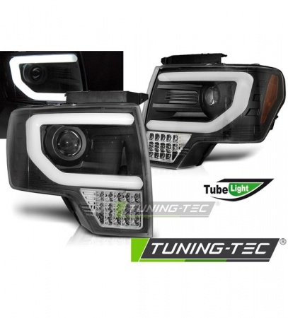 Phares avant &agrave; fond noir Ford F150 2008-2014