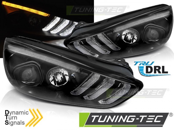 Phares avant � fond noir Ford Focus mk3 2015-2018