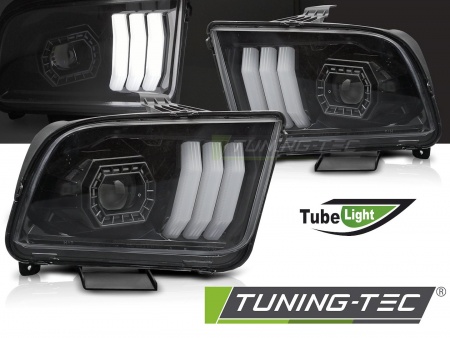 Phares avant &agrave; fond noir Ford Mustang 2004-2009