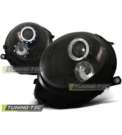 Phares avant &agrave; fond noir Mini R56