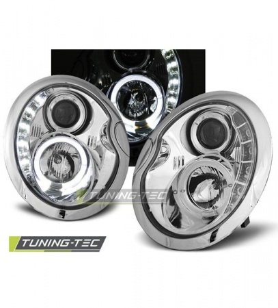 Phares LED Angel eyes Mini Cooper R50, R52, R53 (chrome)