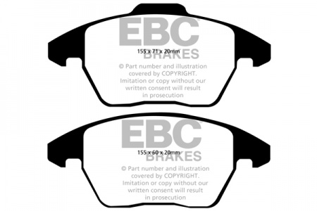 Plaquettes de frein avant EBC Yellow stuff pour Peugeot RCZ 1,6l THP 156