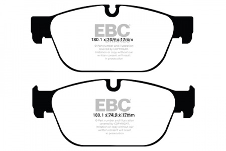 Plaquettes de frein avant EBC Yellow stuff pour Peugeot RCZ 1,6l THP 200