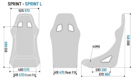 Siège baquet fixe SPARCO Sprint+ (FIA)