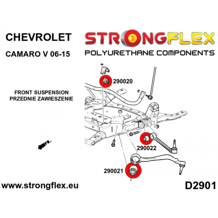 Silentblocs renforc&eacute;s Polyurethane Chevrolet Camaro 2009-2015 (train avant)