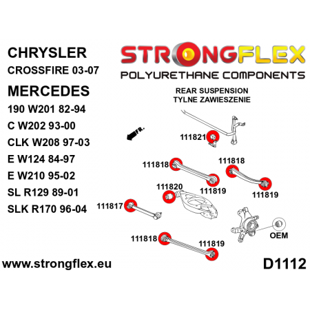 Silentblocs renforc&eacute;s Polyurethane Chrysler Crossfire (train arri&egrave;re)