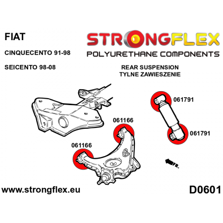 Silentblocs renforc&eacute;s Polyurethane Fiat Cinquecento / Seicento