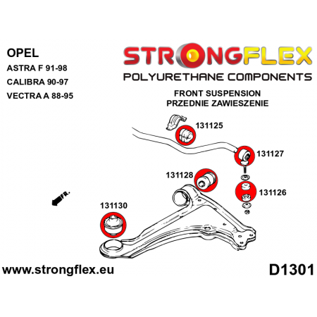 Silentblocs renforc&eacute;s Polyurethane Opel Calibra (triangles avant)