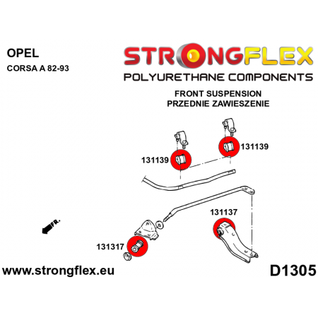 Silentblocs renforc&eacute;s Polyurethane Opel Corsa A