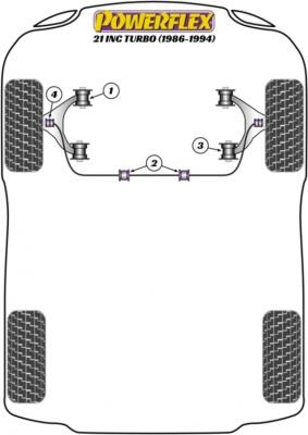 Silentblocs renforc�s Polyurethane Renault 21 2L Turbo