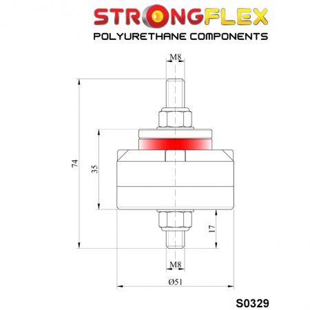 Support moteur (boite de vitesse) renforcé Strongflex BMW Série 3 E90 E91 E92 E93