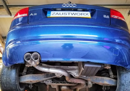 Suppression de silencieux arri&egrave;re inox Audi A3 8P 3,2l V6 Quattro (3 portes)
