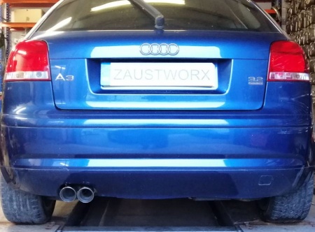 Suppression de silencieux arri&egrave;re inox Audi A3 8P 3,2l V6 Quattro (3 portes)