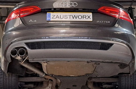 Suppression de silencieux arri&egrave;re inox Audi A4 B8 2,0l TDI2,0l TDI