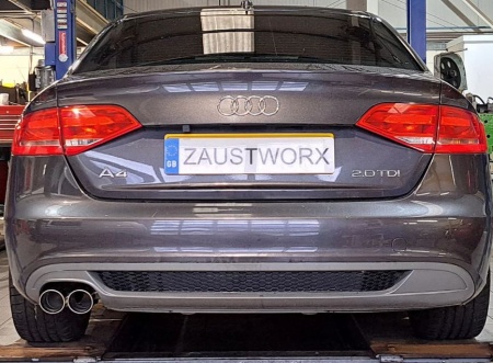 Suppression de silencieux arri&egrave;re inox Audi A4 B8 2,0l TDI2,0l TDI