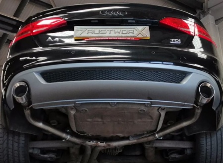 Suppression de silencieux arri&egrave;re inox Audi A4 B8 2,7l 3,0l TDI Quattro